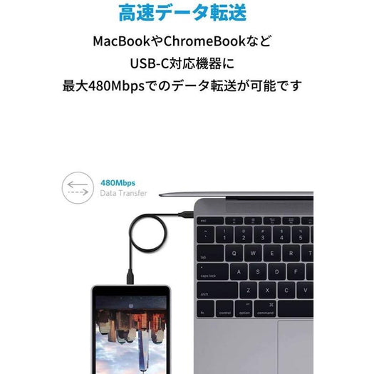 Anker PowerLine USB-C & USB-C ケーブル (USB2.0対応) 1.8m