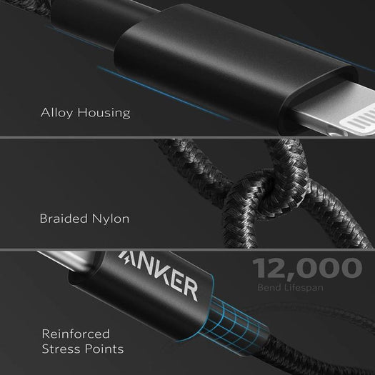 Anker 高耐久ナイロン USB-C ＆ ライトニング ケーブル 1.0m