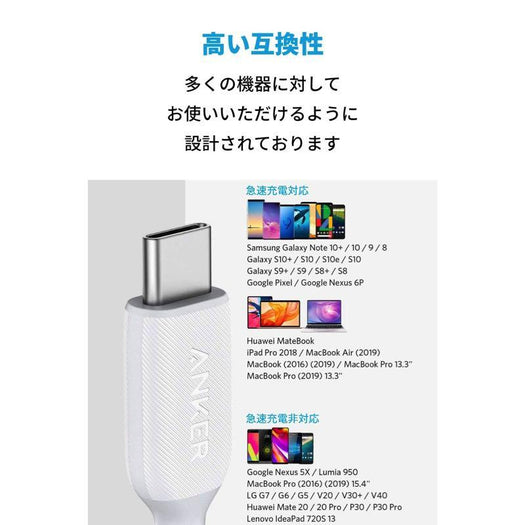 Anker PowerLine III USB-C & USB-C ケーブル (USB2.0対応) 1.8m