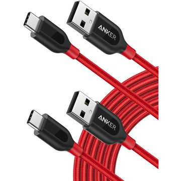 Anker PowerLine+ USB-C & USB-A ケーブル (USB2.0対応) 3.0m 2本セット